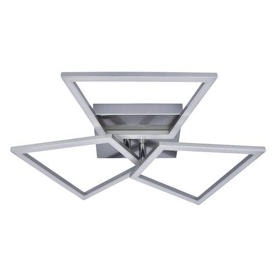 MeLiTec LED Deckenleuchte D131 trapezförmige Rahmen, nickel-matt Deckenleuchte,