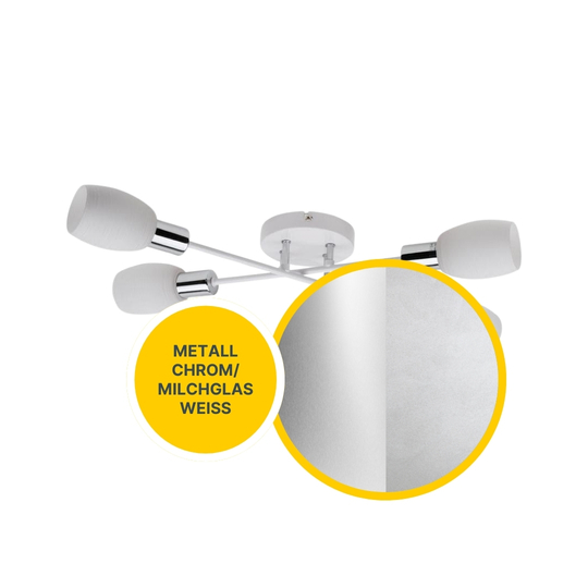  SPOT Light Tosca Deckenleuchte 4xE14 40W Weiss/Chrom