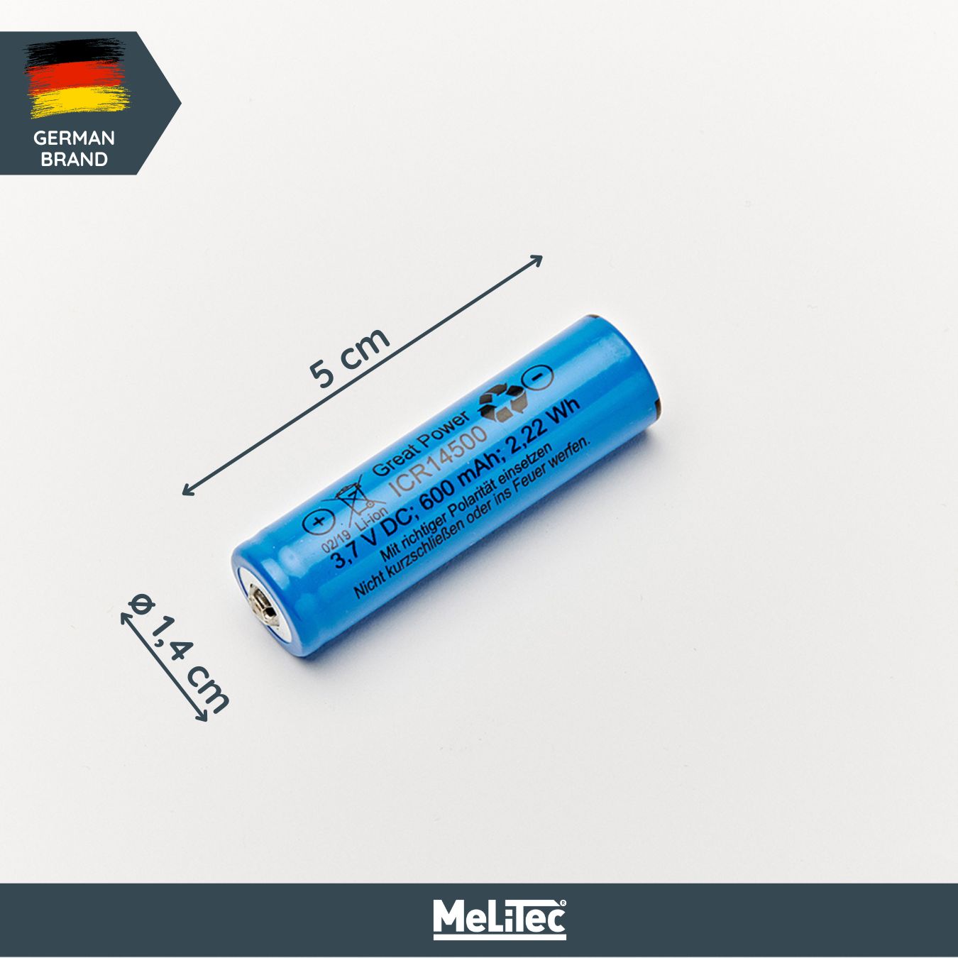 Akku AA 600mAh 3,7 V Typ 14500 Kosmetik, Lippenstift,