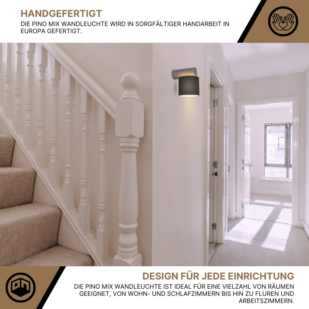SPOT Light Pino Mix Wandleuchte 1xE27 Max.25W Graue Kiefer/Anthrazit SPOT Light Pino Mix Wandleuchte 1xE27 Max.25W Graue Kiefer/Anthrazit