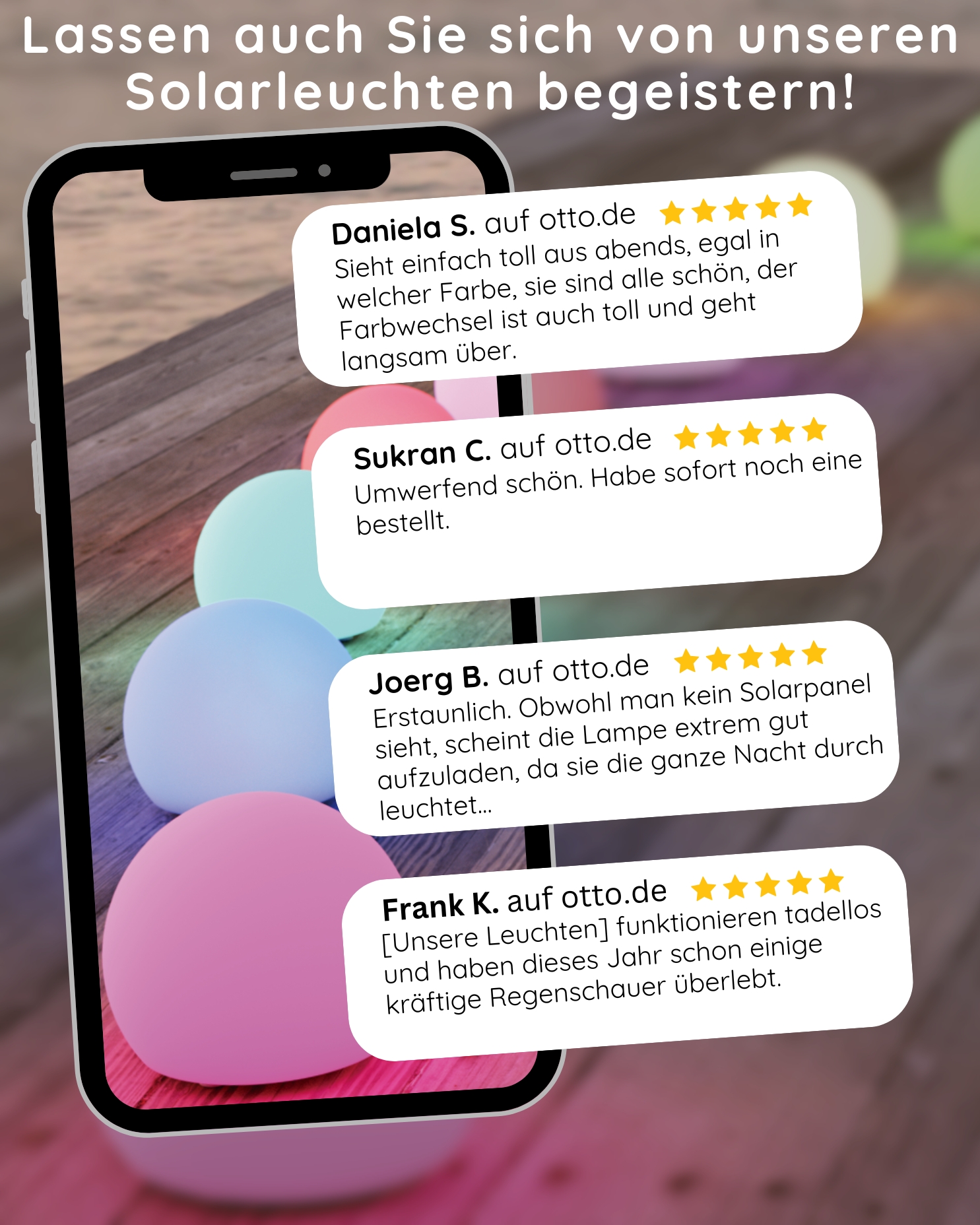MeLiTec Solarleuchte - mehrfarbige Bodenbeleuchtung für Garten, Balkon & Terrasse - Solar-Bodenleuchte mit Farbwechsel - bis 8h Leuchtdauer - 30 cm - inkl. Akku - Kunststoff - Kugel - LK13-6 smartphone, LED-Lichter, bunte Kugeln, leuchtend, Solarleuchten, Text, Luftballon,