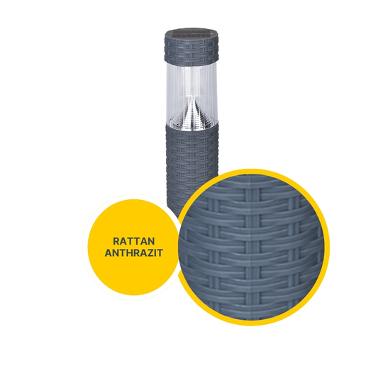 MeLiTec 3er Set Solar Gartenleuchte SO41-1 Rattan anthrazit MeLiTec 3er Set Solar Gartenleuchte SO41-1 Rattan anthrazit