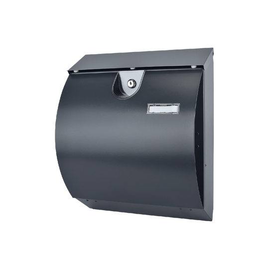 MeLiTec Edelstahl Briefkasten Modell M mit Zeitungsfach, anthrazit Postfach,