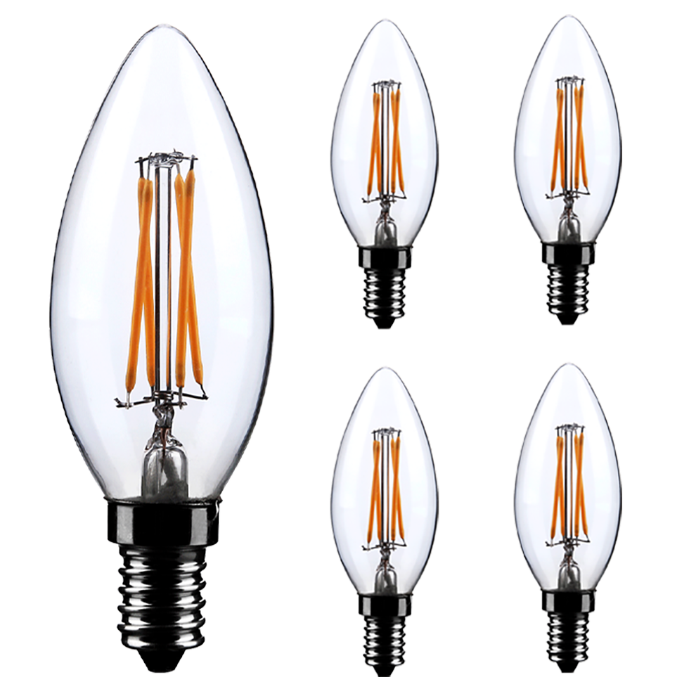 5 Stück LED Filament Leuchtmittel LF11-1 Kerze 4 Watt 5 Stück LED Filament Leuchtmittel LF11-1 Kerze 4 Watt