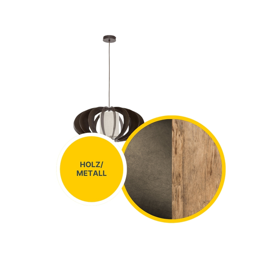  Keiko Pendelleuchte 1xE27 60W Wenge/Stoff in Beige