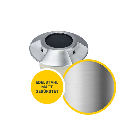 MeLiTec 3 Stück Solar Bodeneinbauleuchte SEL08 Silber, rund