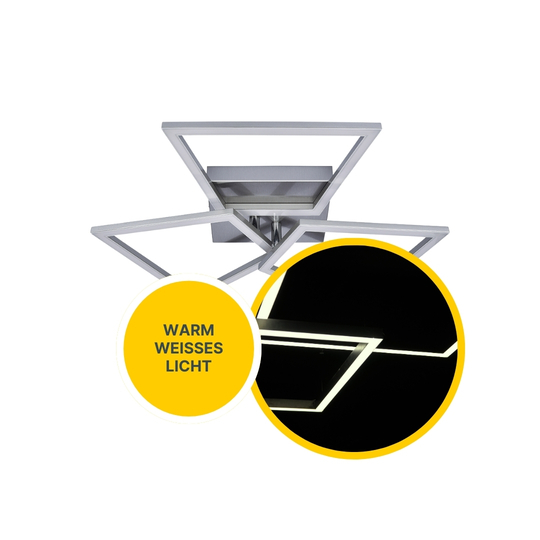 MeLiTec LED Deckenleuchte D131 trapezförmige Rahmen, nickel-matt MeLiTec LED Deckenleuchte D131 trapezförmige Rahmen, nickel-matt