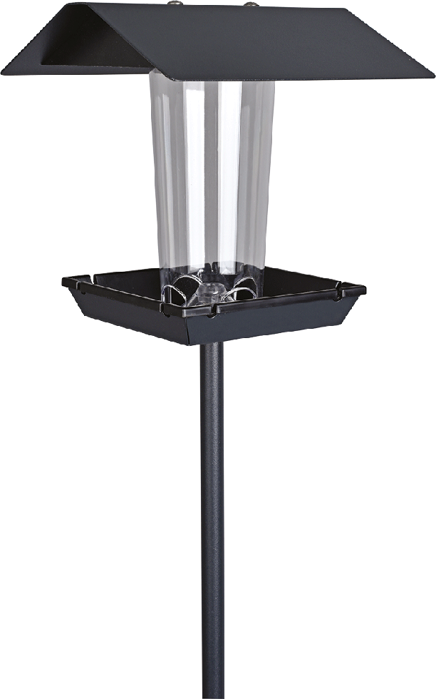 MeLiTec Edelstahl Vogelfutter Haus VH06-1 stehend, eckig, schwarz-matt