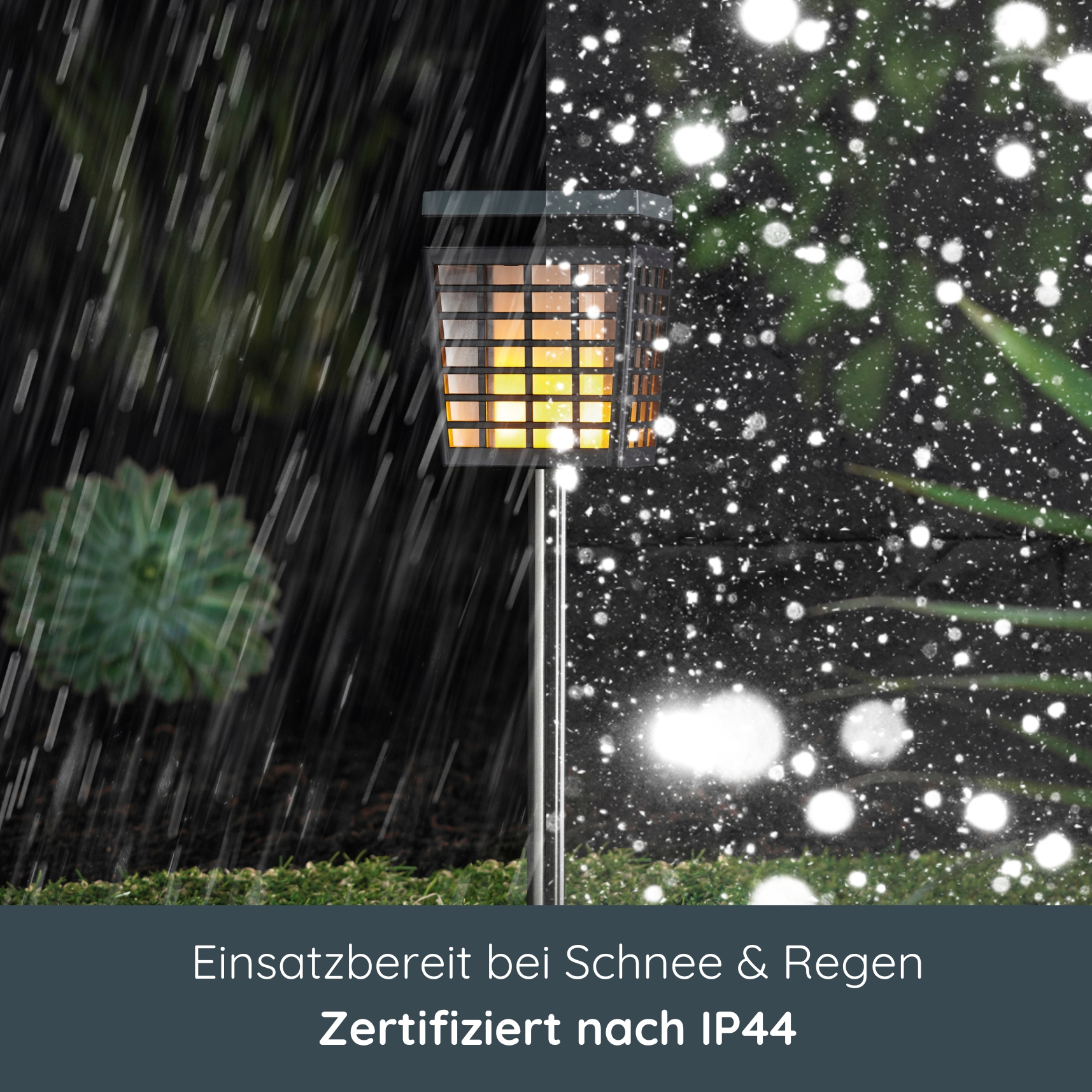 MeLiTec Solar Gartenleuchte SO46 flackernder Laterneneffekt Pflanze, Beleuchtung, Lampe,