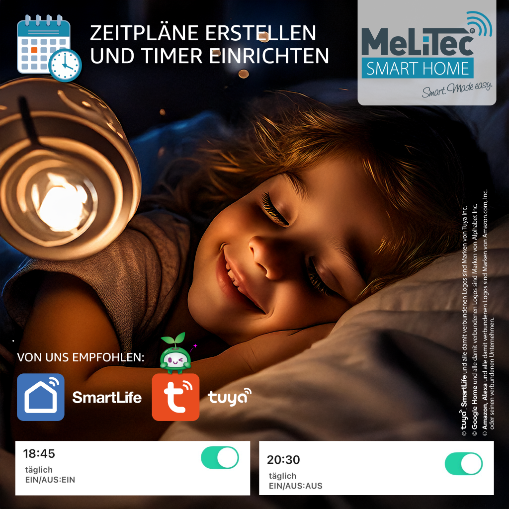 MeLiTec Smart W-Lan Steckdosenadapter "SMART-PFW04-G", weiß, 4er Set