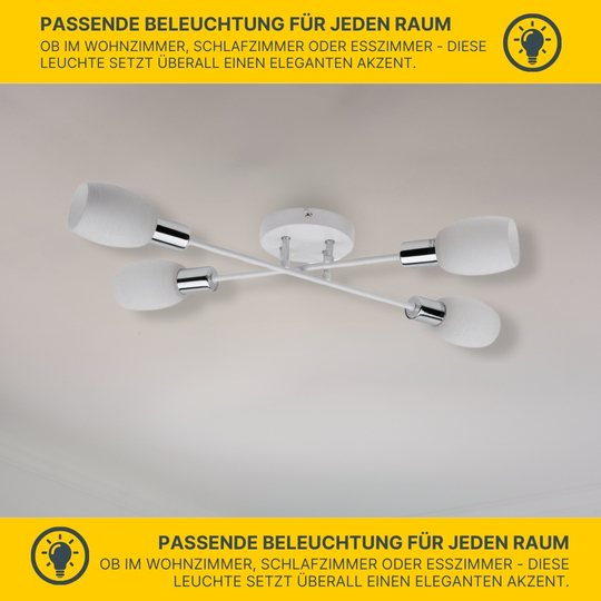  SPOT Light Tosca Deckenleuchte 4xE14 40W Weiss/Chrom
