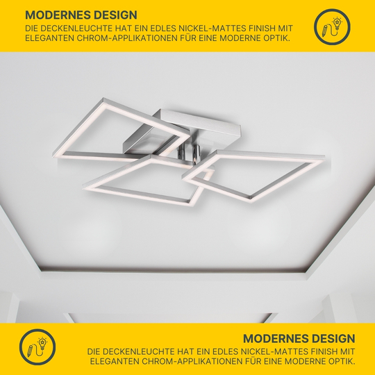 MeLiTec LED Deckenleuchte D131 trapezförmige Rahmen, nickel-matt MeLiTec LED Deckenleuchte D131 trapezförmige Rahmen, nickel-matt