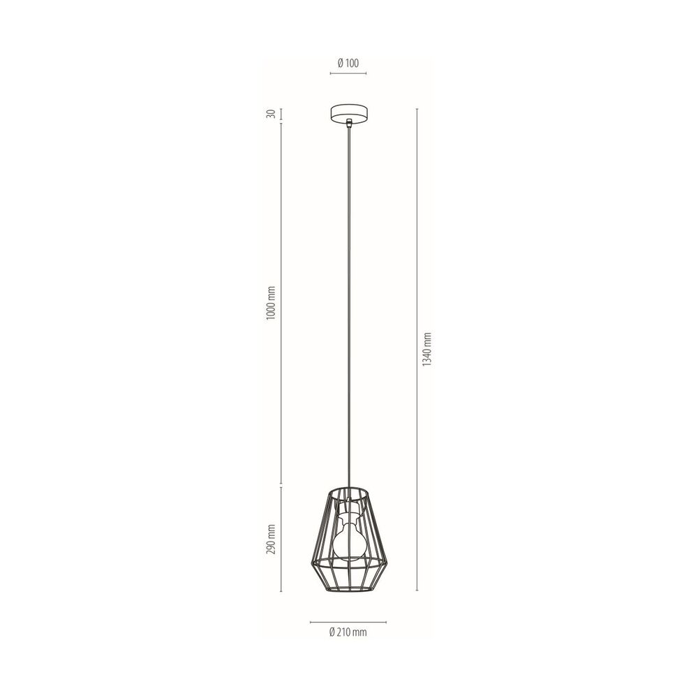 SPOT Light Endorfina Pendelleuchte E27 Max.60W Schwarz/Eiche Geölt/Schwarz PVC