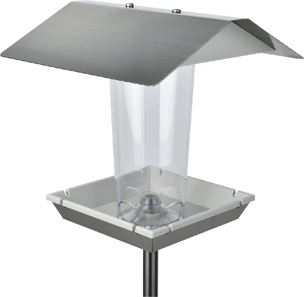 MeLiTec Vogelfutter Haus VH06 Edelstahl, stehend, eckig