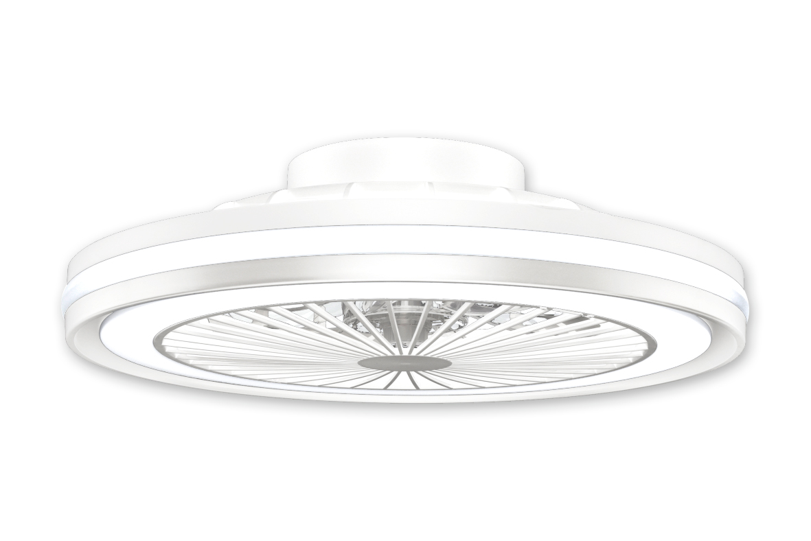 MeLiTec Deckenleuchte mit Ventilator, Deckenlampe mit Ventilator, dimmbar, RGB-Lauflicht, natürlicher Wind, Timer und Nachtlicht, Fernbedienung, weiß, DV06-1