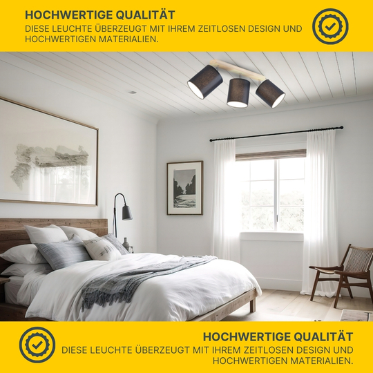 SPOT Light Atike Deckenleuchte E27 Max.25W Eiche Geölt/Schwarz SPOT Light Atike Deckenleuchte E27 Max.25W Eiche Geölt/Schwarz