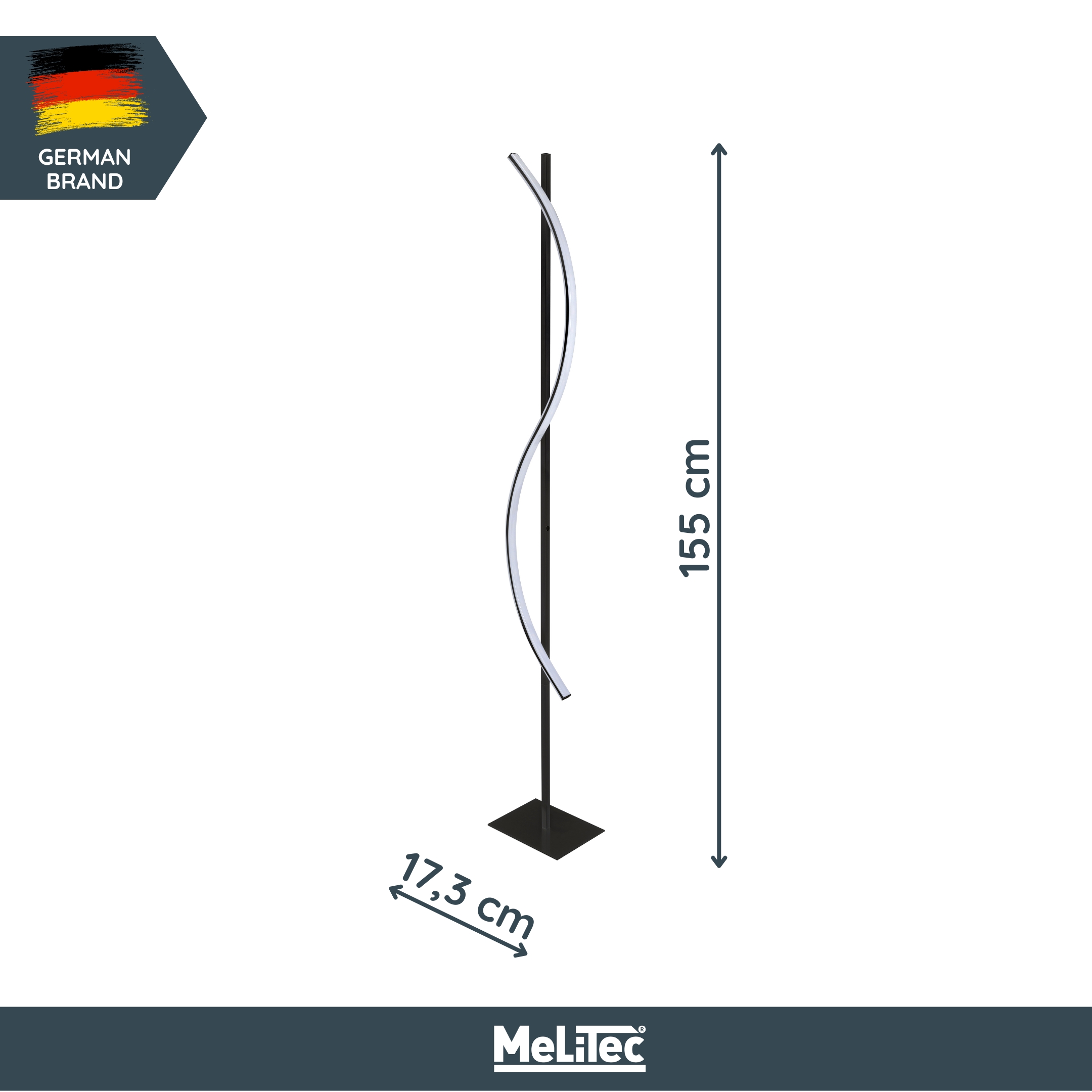 MeLiTec LED Stehlampe _ Black Series, integrierter Tastdimmer, ST28-2 MeLiTec LED Stehlampe _ Black Series, integrierter Tastdimmer, ST28-2