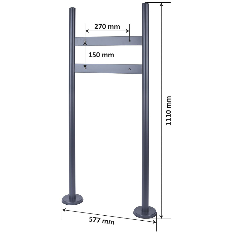 Edelstahl Briefkastenständer PBS3 anthrazit B-Ware
