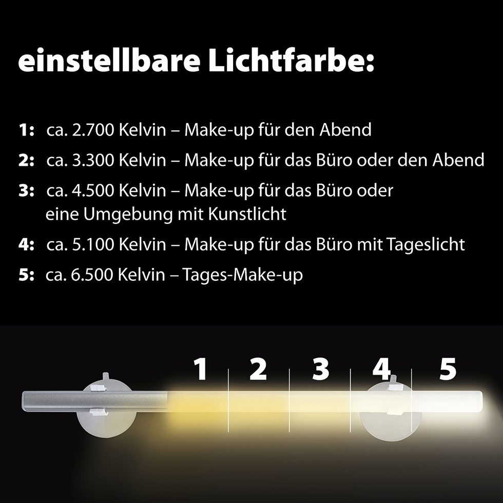 [Den niedrigsten Preis herausfordern!] LED Akku Spiegelleuchte WD10 chrom-matt über Aufladung USB