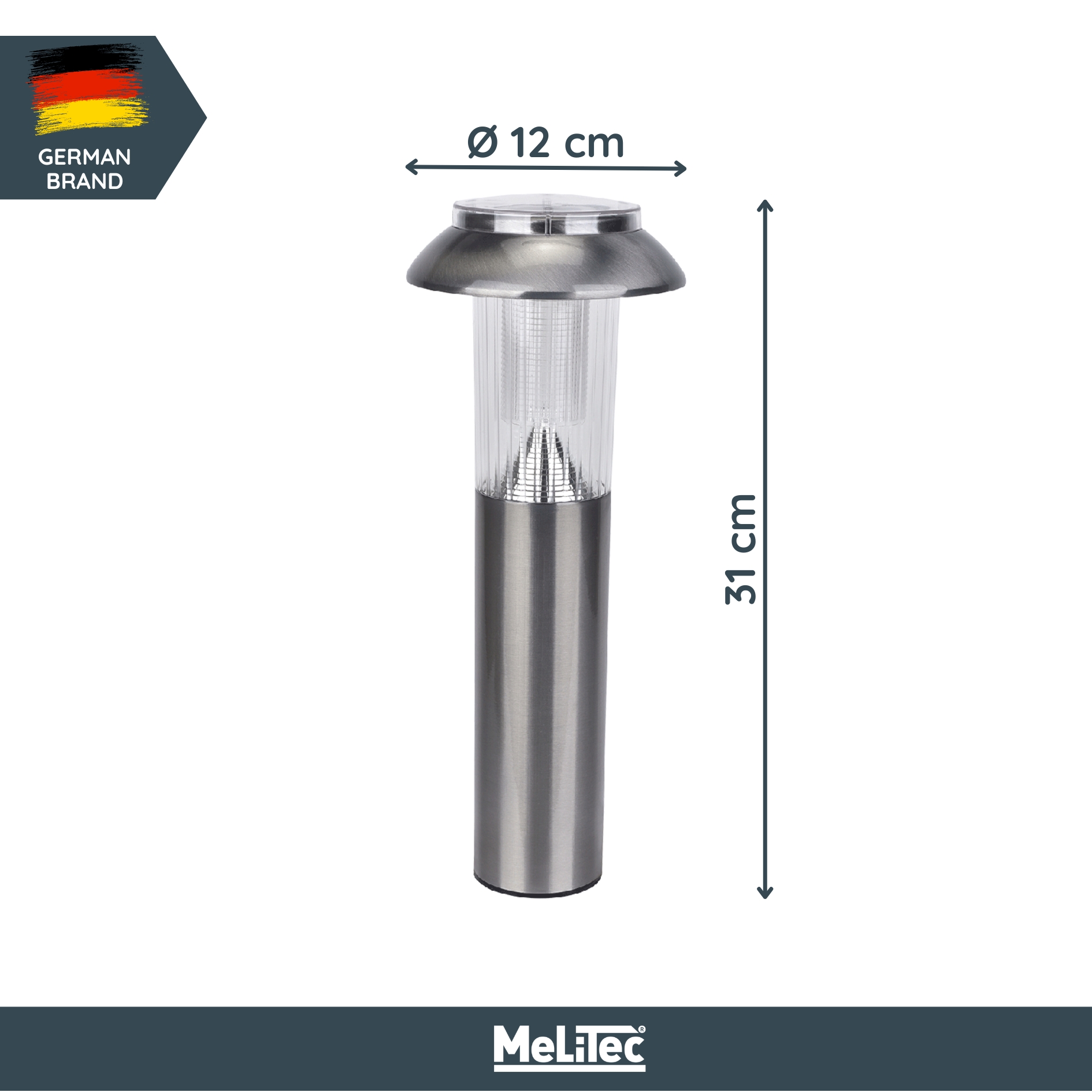 MeLiTec 3er Set Solar LED Gartenleuchten SO06-1 Edelstahl matt gebürstet Sinken, Waschbeckenhahn,