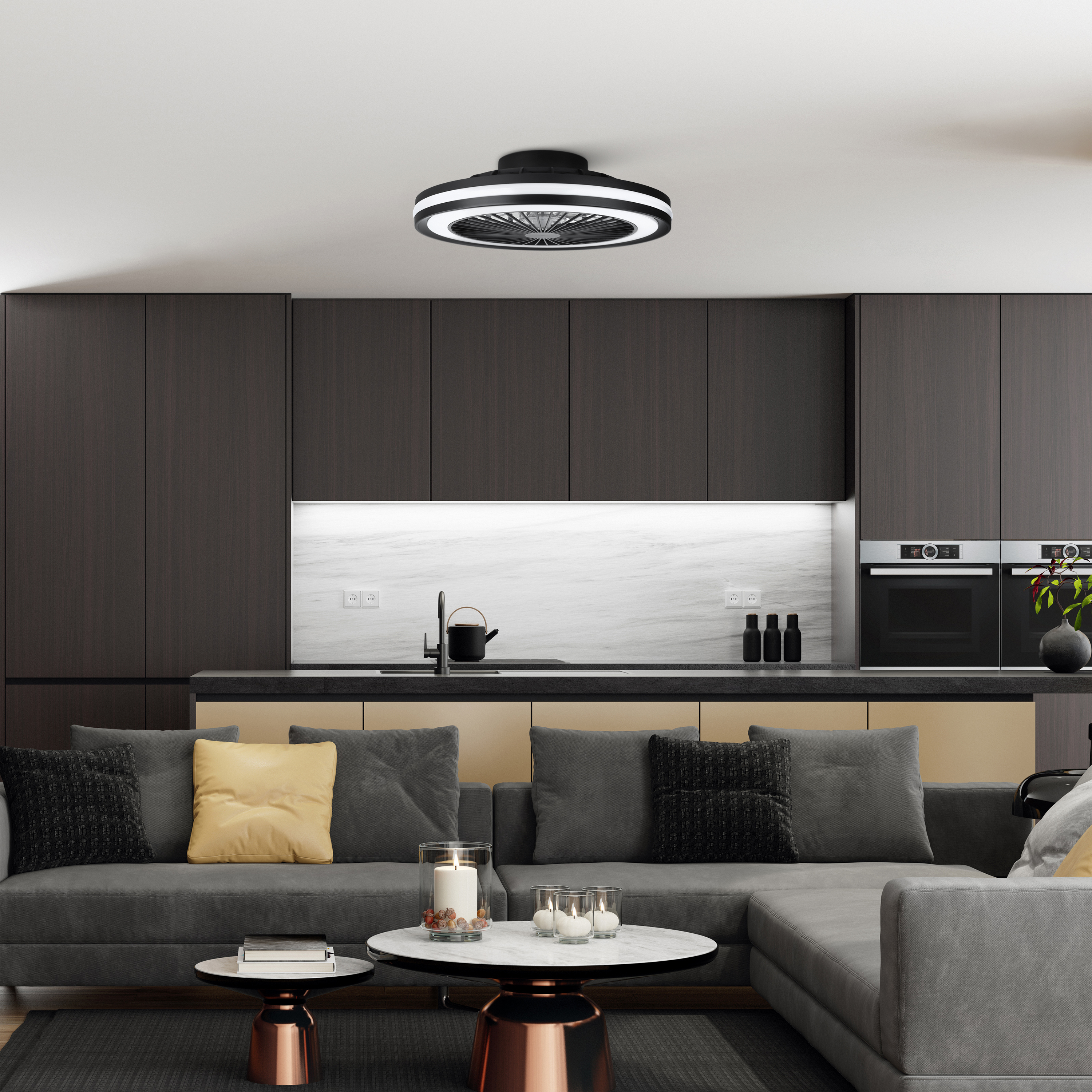 MeLiTec Deckenleuchte mit Ventilator, Deckenlampe mit Ventilator, dimmbar, RGB-Lauflicht, natürlicher Wind, Timer und Nachtlicht, Fernbedienung, schwarz, DV06 MeLiTec Deckenleuchte mit Ventilator, Deckenlampe mit Ventilator, dimmbar, RGB-Lauflicht, natürlicher Wind, Timer und Nachtlicht, Fernbedienung, schwarz, DV06