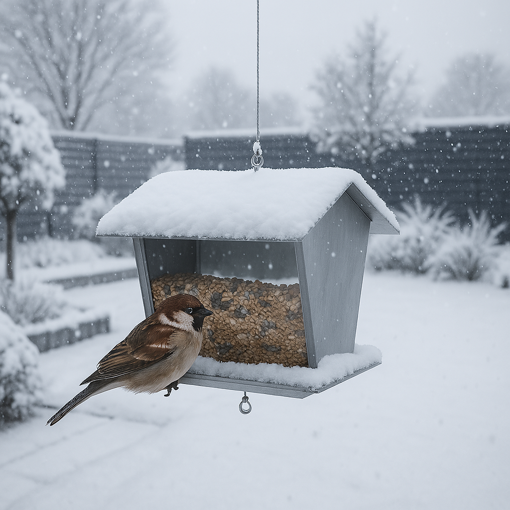 MeLiTec Edelstahl Vogelfutterhaus VH08 Vogelhaus hängend eckig Tier, Vogel, Natur, Im Freien,