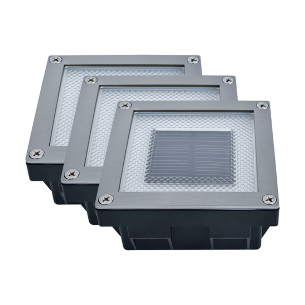 MeLiTec 3er Set Solar Bodenleuchte SEL05 – quadratisch, LED, befahrbar, IP67, Einbauleuchte für Pflastersteine, Außenbereich, silberfarben, inkl. Akku Kamera, Elektronik, Computer-Ausrüstung, Computerausrüstung, GEFÜHRT,