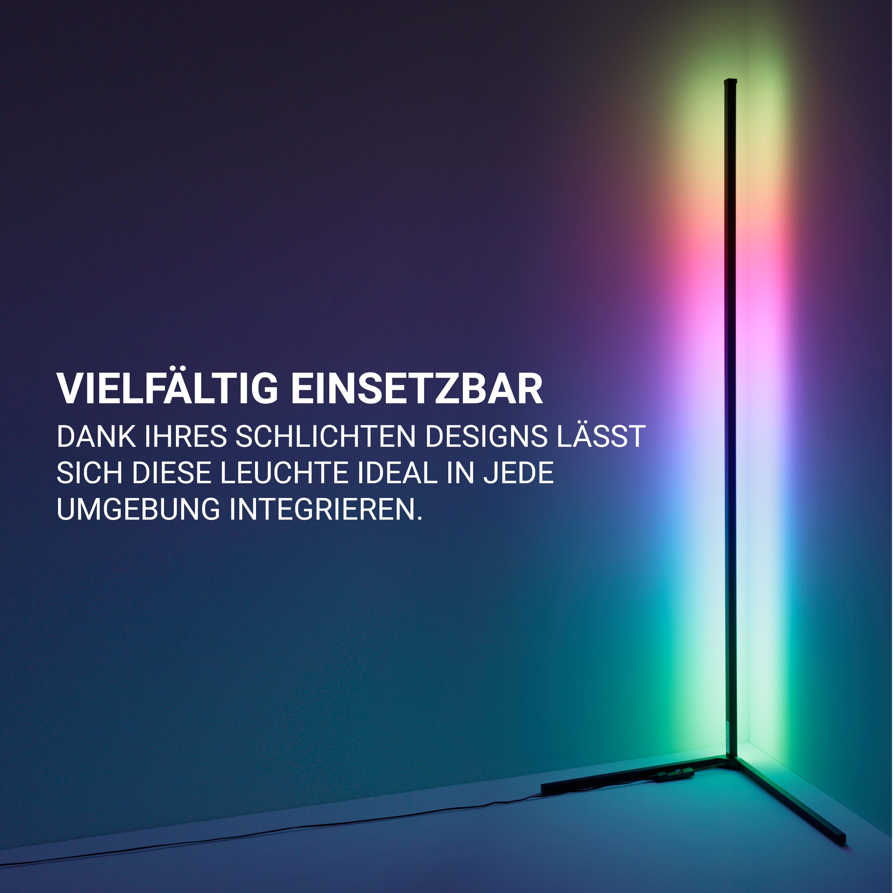 MeLitec Smart Home Eck Stehleuchte CoLiBri, 12 RGBW Festfarben 10 Farbverläufe MeLitec Smart Home Eck Stehleuchte CoLiBri, 12 RGBW Festfarben 10 Farbverläufe