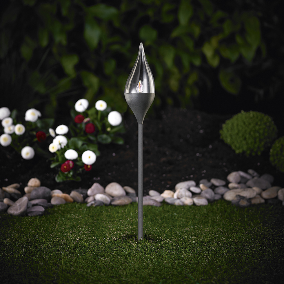 MeLiTec Solar Fackel Garten SO35-1 Flackereffekt anthrazit