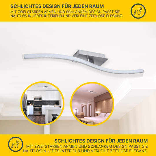 MeLiTec LED Deckenleuchte, nickel matt