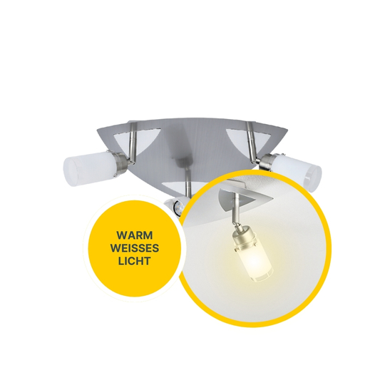 MeLiTec LED Deckenleuchte D65-1 Wankelform, nickel matt