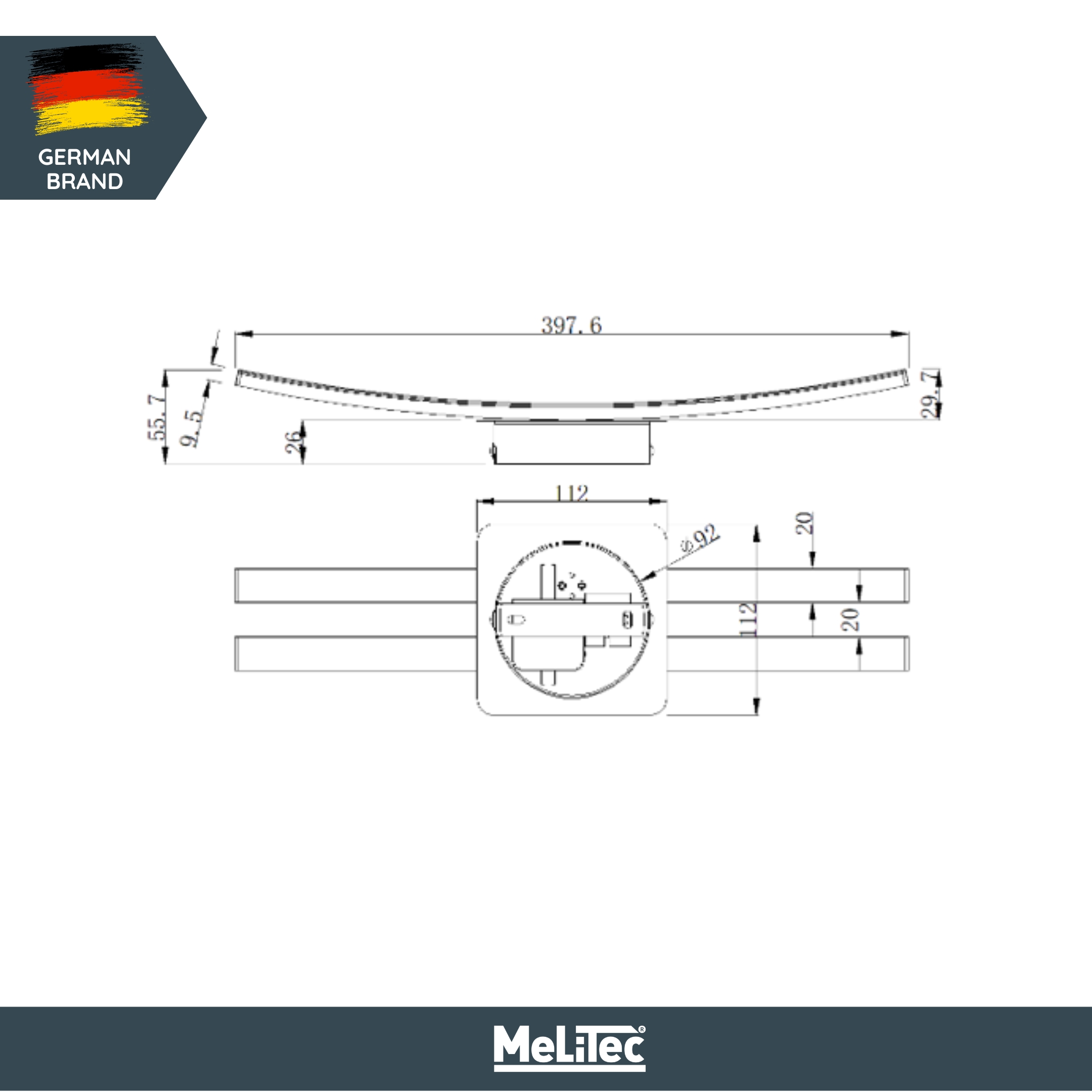 MeLiTec Deckenleuchte modern, auch als Wandleuchte, Deckenlampe aus Metall, Nickel matt, Leuchtstäbe D135