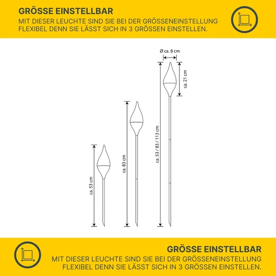 MeLiTec Solar Fackel Garten SO35-1 Flackereffekt anthrazit MeLiTec Solar Fackel Garten SO35-1 Flackereffekt anthrazit