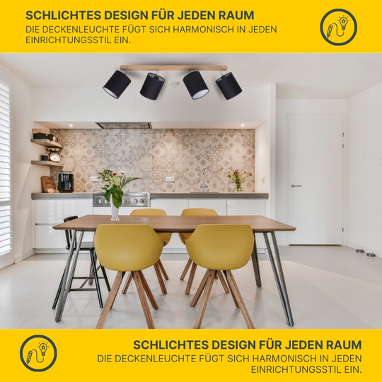  SPOT Light Atike Deckenleuchte E27 Max.25W Eiche Geölt/Schwarz