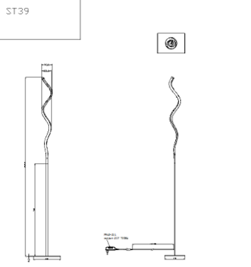 MeLiTec LED-Stehleuchte ST39 mit integriertem Dimmer, nickel matt