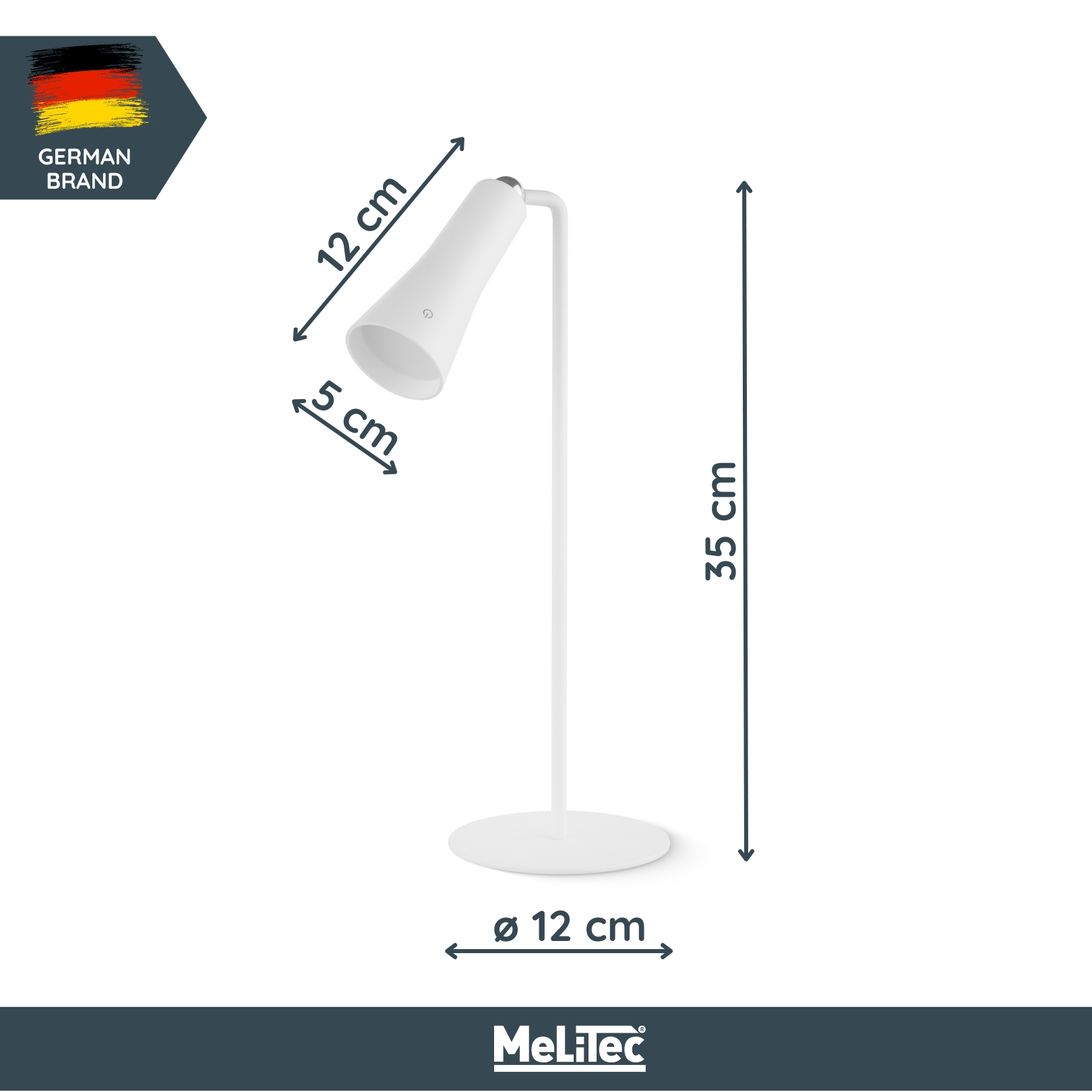 MeLiTec USB Tischleuchte "MeLiMag" mit Klemme, dimmbar, weiß Lampe, Lampenschirm,
