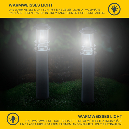 MeLiTec 2er Set LED Gartenleuchten GL13 rund, anthrazit MeLiTec 2er Set LED Gartenleuchten GL13 rund, anthrazit