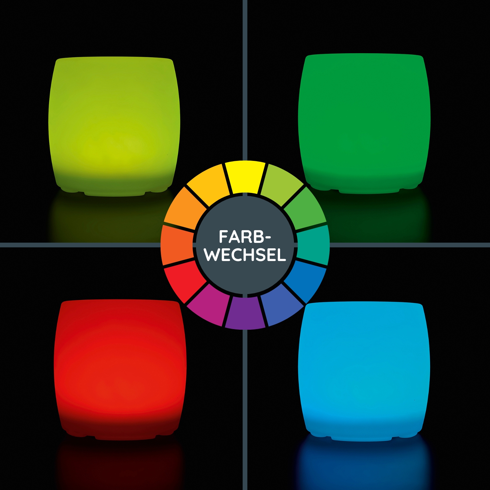 MeLiTec Solarleuchte - mehrfarbige Bodenbeleuchtung für Garten, Balkon & Terrasse - Solar-Bodenleuchte mit Farbwechsel - bis 8h Leuchtdauer - ca. 36cm - inkl. Akku - Kunststoff - Trommel - LK08-6 Kunst, Grafiken,