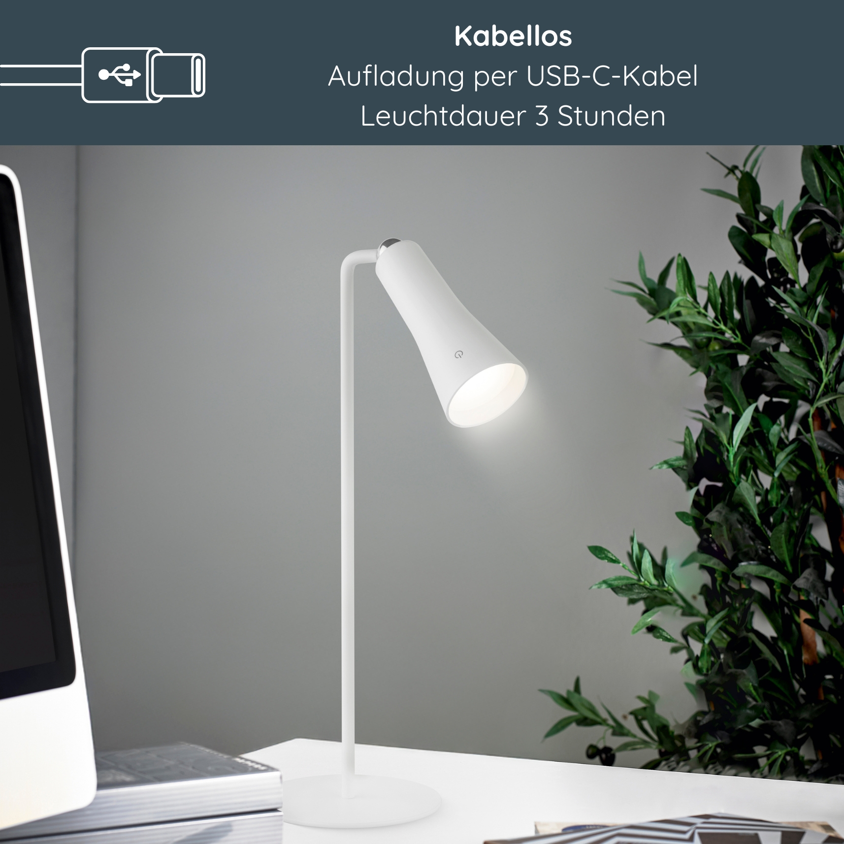 MeLiTec USB Tischleuchte "MeLiMag" mit Klemme, dimmbar, weiß Lampe, Elektronik, Hardware, Überwachen, Bildschirm,
