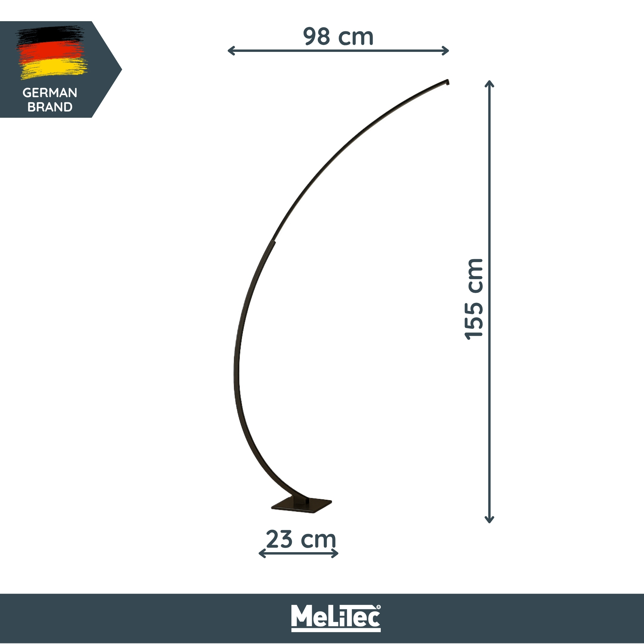 MeLiTec LED Stehlampe _ Black Series, integrierter Tastdimmer, ST26-2 Bogen, Waffe,