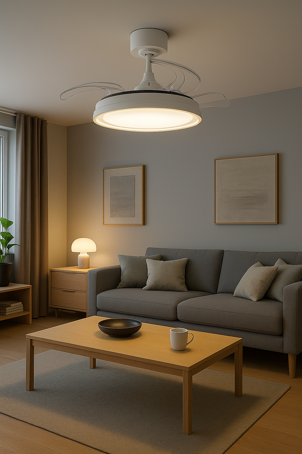 MeLiTec Deckenleuchte mit Ventilator, RGB Laufband, weiß, stufenlos dimmbar, automatisch ausklappbarer Ventilator, DV07 MeLiTec Deckenleuchte mit Ventilator, RGB Laufband, weiß, stufenlos dimmbar, automatisch ausklappbarer Ventilator, DV07