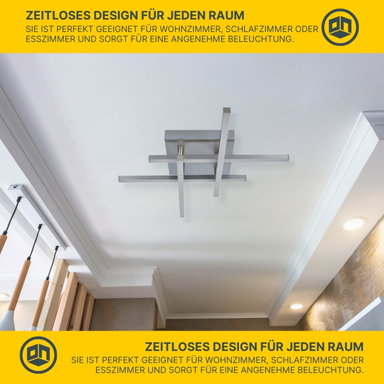 MeLiTec LED Deckenleuchte D121, schwenkbare Arme, nickel-matt MeLiTec LED Deckenleuchte D121, schwenkbare Arme, nickel-matt