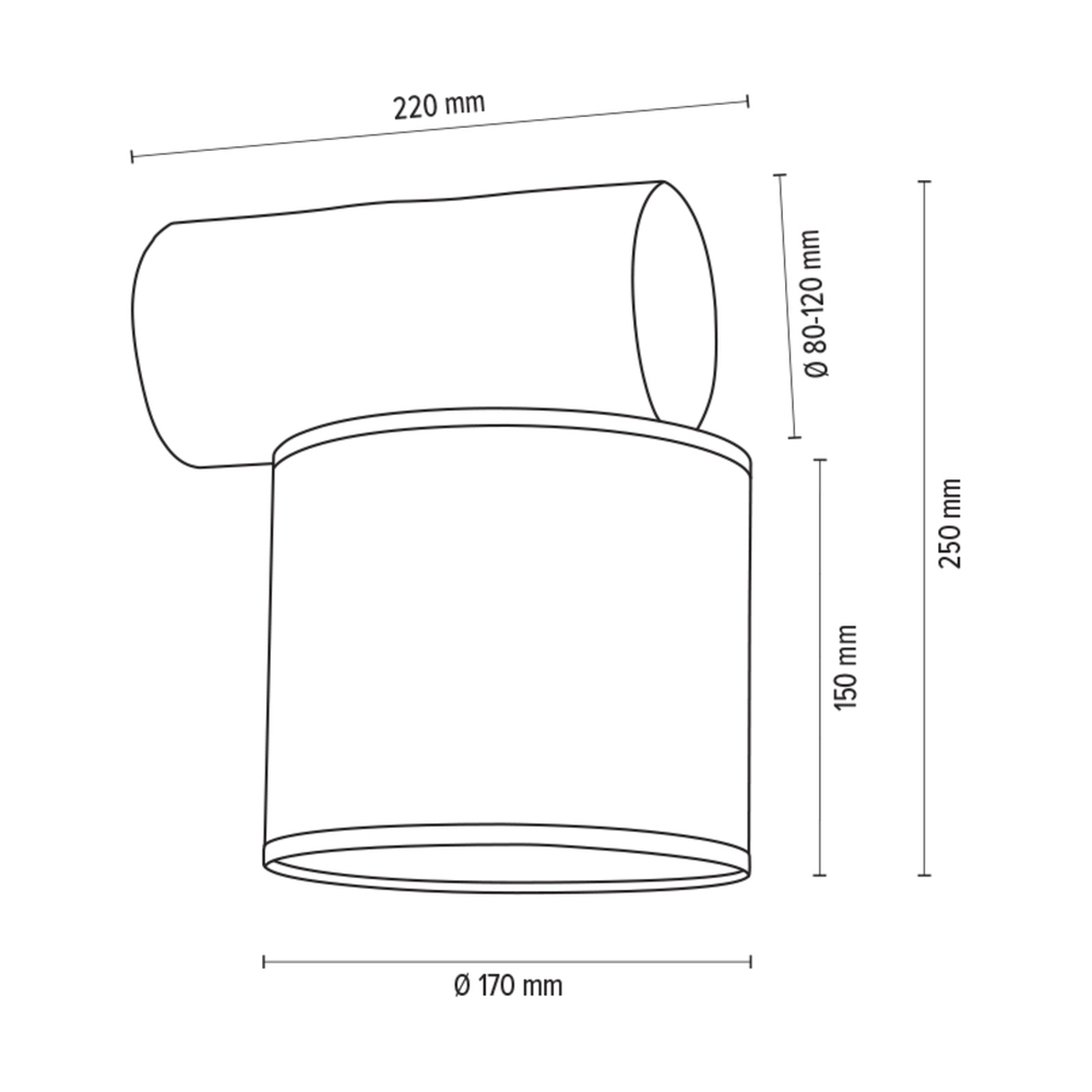 SPOT Light Pino Mix Wandleuchte 1xE27 Max.25W Graue Kiefer/Anthrazit Zylinder, Diagramm, Handlung, Fön, Elektrisches Gerät,