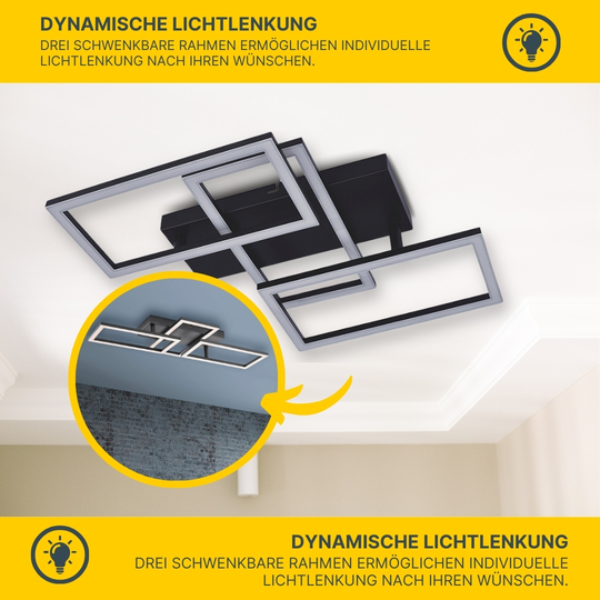 MeLiTec LED Wohnraumleuchte D120-2, schwarz MeLiTec LED Wohnraumleuchte D120-2, schwarz
