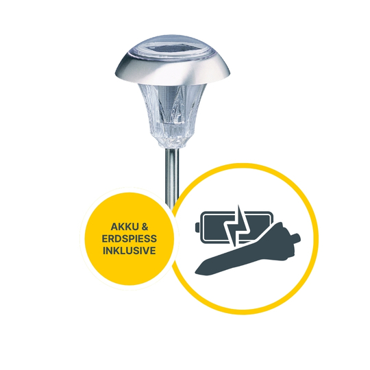 MeLiTec Solar Gartenleuchte SO03-1, Diamant, Edelstahl matt gebürstet