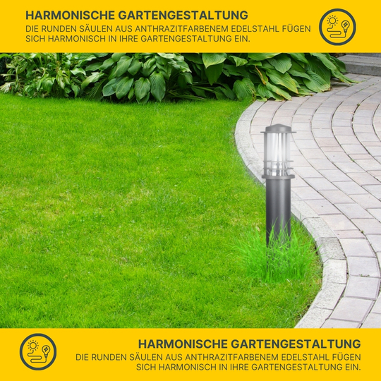 MeLiTec 2er Set LED Gartenleuchten GL13 rund, anthrazit MeLiTec 2er Set LED Gartenleuchten GL13 rund, anthrazit