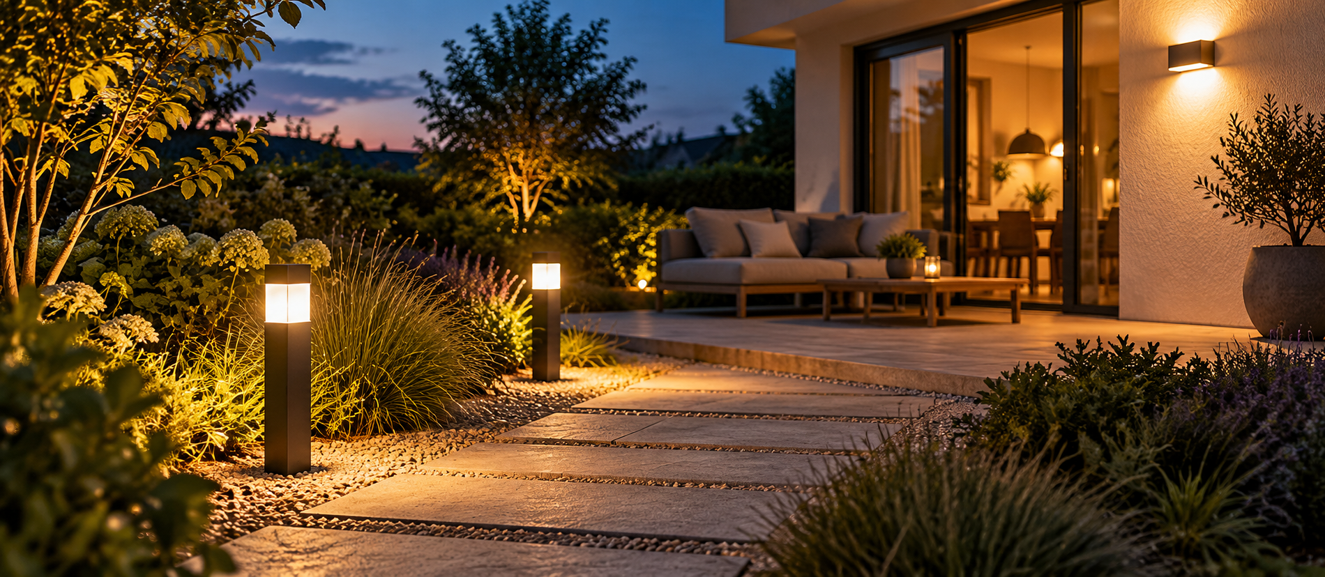 Gartenleuchte, Wegeleuchte, Außenbeleuchtung, Warmweißes Licht, Anthrazit,