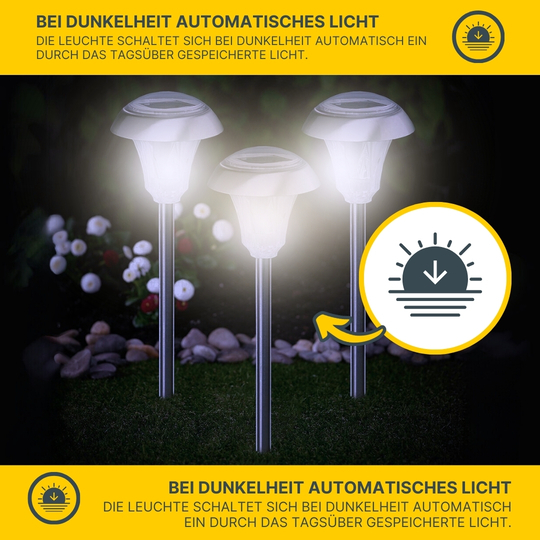 MeLiTec 3er Set Solar Gartenleuchten SO03-1, Diamant, Edelstahl matt gebürstet MeLiTec 3er Set Solar Gartenleuchten SO03-1, Diamant, Edelstahl matt gebürstet