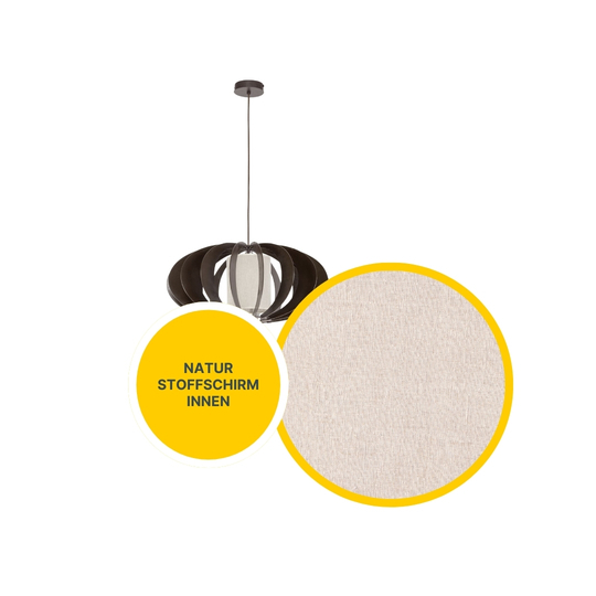  Keiko Pendelleuchte 1xE27 60W Wenge/Stoff in Beige