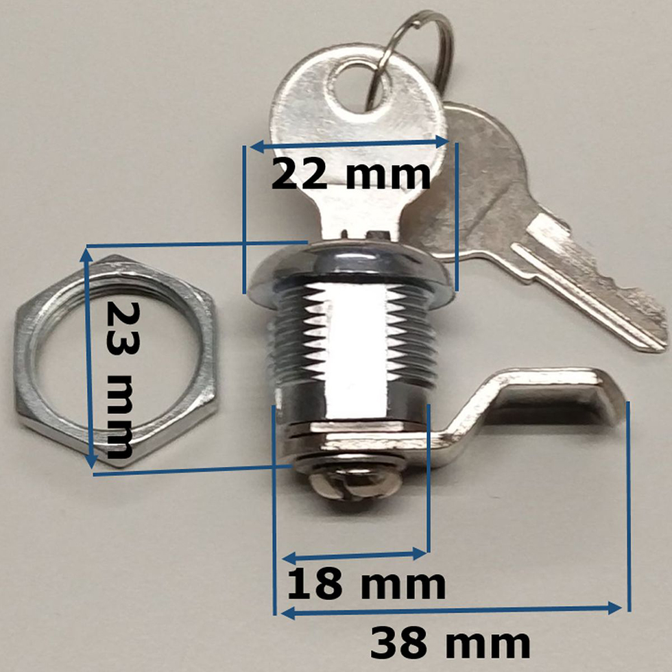 MeLiTec Briefkastenschloss mit 2 Schlüsseln, einseitig
